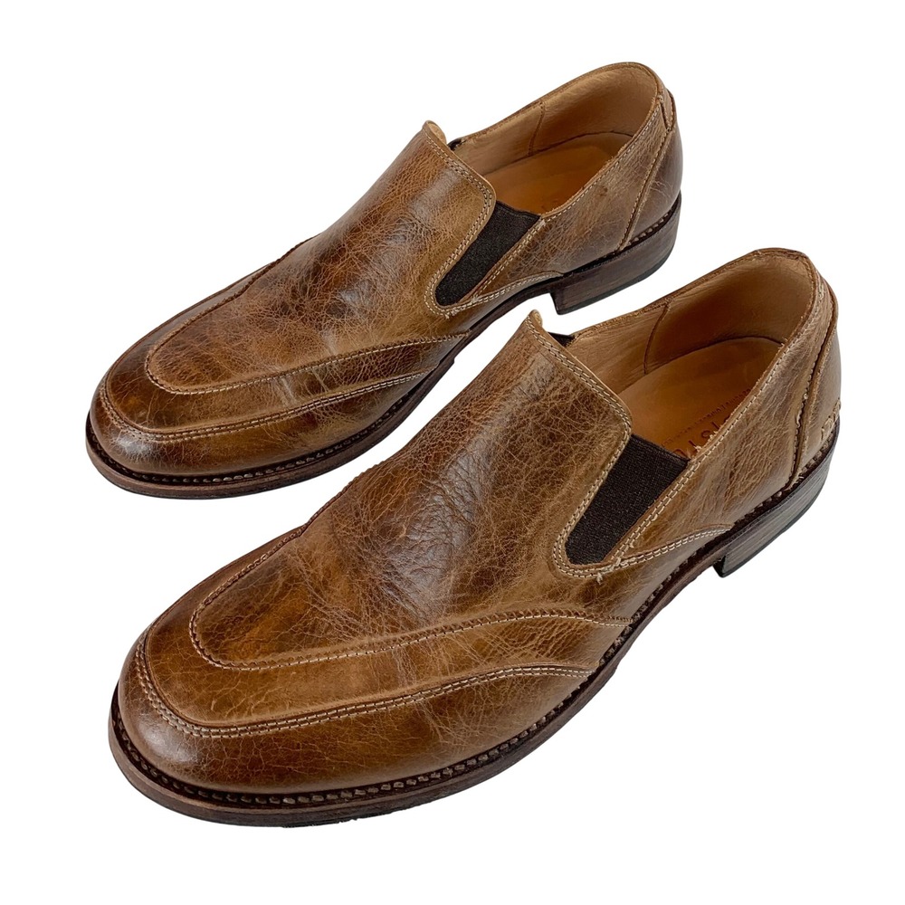 Bed Stu Cobbler Mens Brown Distressed Leather Slip On Loafers Size‎ 11 USA